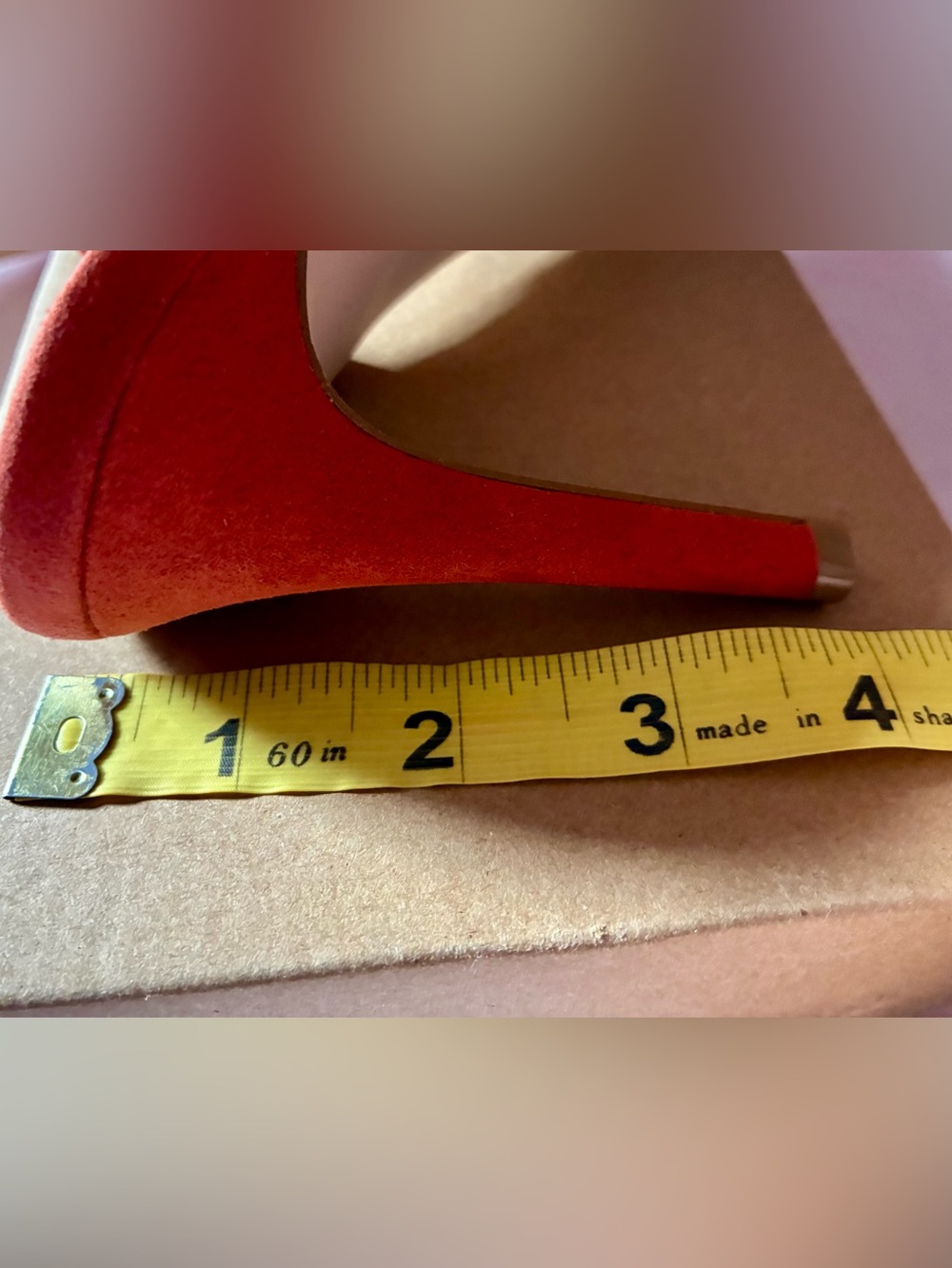 Jessica Simpson Orange Suede Pointed-Toe Clear Strap Stiletto Heels: ELEGANT🔥 - Picture 8 of 8